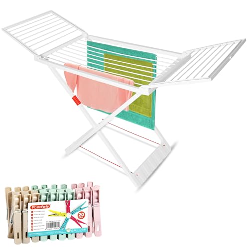 TENDEDERO DE PLASTICO - Modelo Nº1 - Color Canoe - DE 20 Metros DE Secado - Ideal para Interiores Y Exteriores Donde SECAR TU Ropa - Resistente Y DE Calidad - Made IN Spain