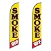 FFN Pack 2 - Smoke Shop Swooper Feather Banner Flag for Outdoor Advertising Sign with 2 Pole Kits and 2 Ground Stakes
