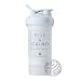 Rise and Grind Blender Bottle ProStak, 22oz Protein Shaker cup with Twist N' Lock Storage Containers (White)