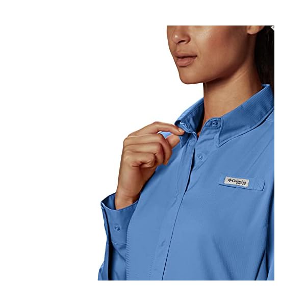 Columbia-Womens-PFG-Tamiami-II-UPF-40-Long-Sleeve-Fishing-Shirt Columbia Women's Tamiami II Long Sleeve Shirt, White Cap(blue), X-Large