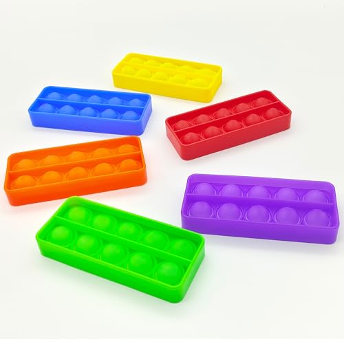 Ten Frame Pop Board, Fidget Toys for Classroom, Quiet Sensory Toys Bubble Poppers, Pop for Counting Math, Focus Tools for Kids, Montessori Educational Toy Gift for Kindergarten (Set of 6)