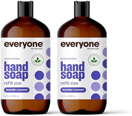 Amazon.com : Everyone Liquid Hand Soap, 32 Ounce (Pack of 2), Lavender and Coconut, Plant-Based Cleanser with Pure Essential Oils