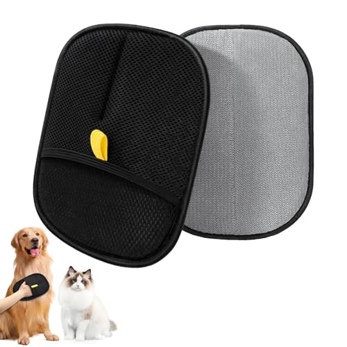 CHIHOLEN 2 Guanti magnetici per la rimozione dei peli di Animali Domestici su Entrambi i Lati con elettricità statica, Riutilizzabile, Perfetti per Gatti, Spazzola per Cani, Guanto per Gatti