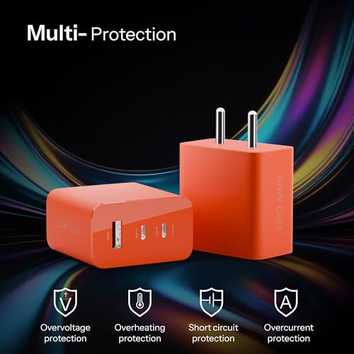 Image of AILKIN 65W Gan Trio Charger Adapter,3 Port USB Type C to A Fast Wall Charging Compatible with Nothing CMF Phone 1 /Nothing Phone 2 /2a /2a Plus /3a /3a Plus /Tablet /Samsung Galaxy S24 /S25 Series & More