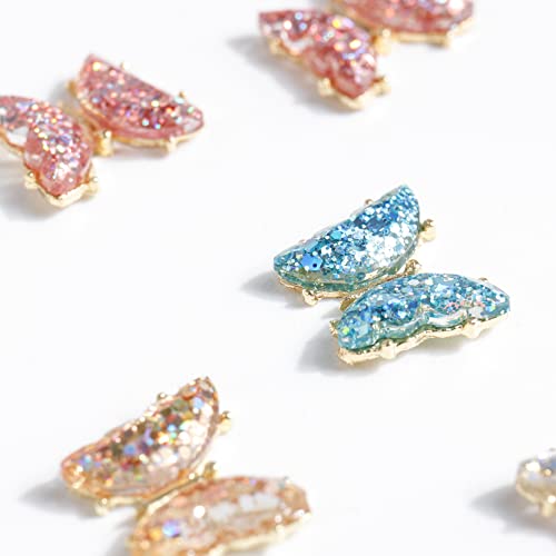 Ownsig 40Pcs 3D Butterfly Nail Gems, Rhinestones For Nails, Butterfly Glitter Nail Charms, Butterflies For Nail Art Design, Colorful Nail Diamonds, Nail Butterfly For Diy Nail Decor, Nail Art Crystal #TOP1