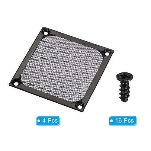 PATIKIL 80mm Fan Filter Grills with Screws, 4 Pack Aluminum Frame Stainless Steel Mesh Dustproof Cover for Computer Case Black - Image 3
