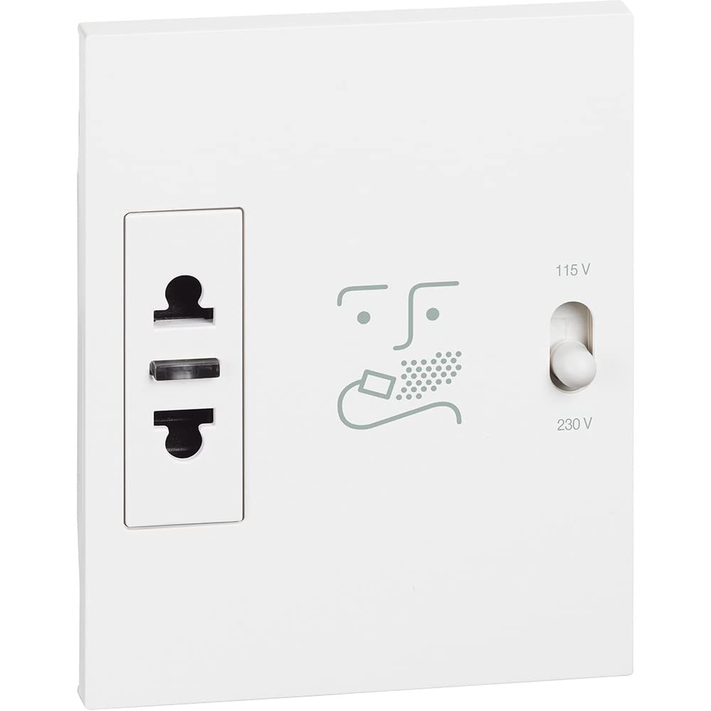 Prise rasoir Living Now BTicino blanc 3 modules pour salle de bain