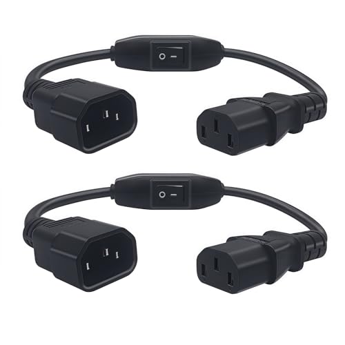 Cavo Di Prolunga C14-C13 3 Metri, 10A 250V, 18 AWG – Nero, Per Computer, Monitor, Stampante E UPS