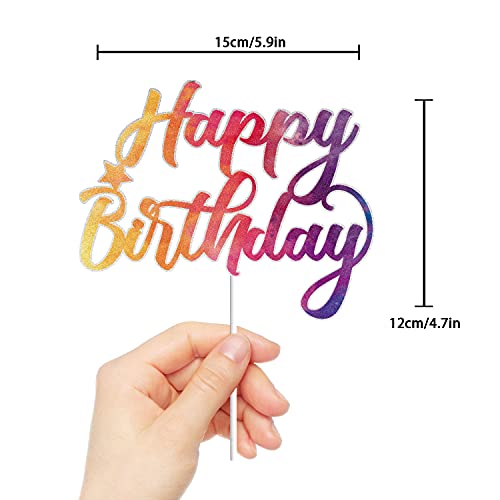 Tie Dye Happy Birthday Cake Topper For Tie Dye Party Carnival Party Decoration Supplies For Boys Girls #TOP1