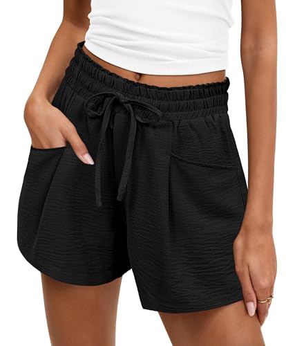ANRABESS Shorts Summer Casual High Waist Drawstring Comfy