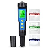 Multifunktionaler 4-in-1-Wasserqualitätstester: Messen Sie sofort PH, TDS (Total Dissolved Solids), EC (Elektrische Leitfähigkeit) und Temperatur mit einem Gerät. Perfekt zum Testen von Trinkwasser, Aquarien, Pools, Hydrokulturen und Outdoor-Abenteuern.