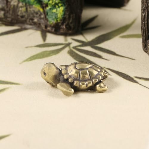 Ornement en laiton de tortue en cœur en cuivre antique fait main