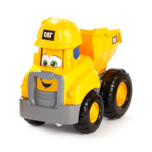 Image of CAT Construction Toys, Junior Crew Construction Pals Dump Truck Educational Preschool Vehicle with Kid Vroom Sounds and Animated face. for Ages 2+
