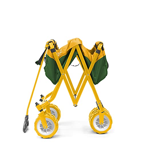 Creative Outdoor Collapsible Folding Wagon Cart For Cargo | All Terrain | Beach Park Garden Sports & Camping | Green & Yellow #TOP1