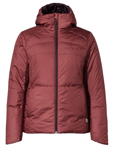 VAUDE Damen Isolationjacke Neyland Hooded Insulation Jacket, leichte und voluminöse Isolationsjacke, kuschelig warm durch Primaloft® Wattierung, atmungsaktiv, redeva, 42