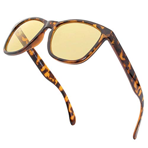 VITENZI Night Vision Glasses for Men and Women Anti Glare Safety for Night Day Driving HD Yellow Tinted Sunglasses Turin