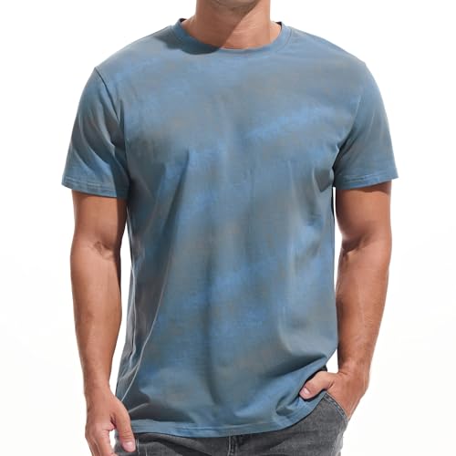 VEIISAR Men’s Crew Neck T Shirt – Fitted Elastic Tees Fresh Print Tshirts – Pattern & Color 20+