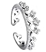 Produktbild Westeng Silberring Damenring Offener Ring Verstellbare Größe Schmuck und Accessoires Göttin Krone