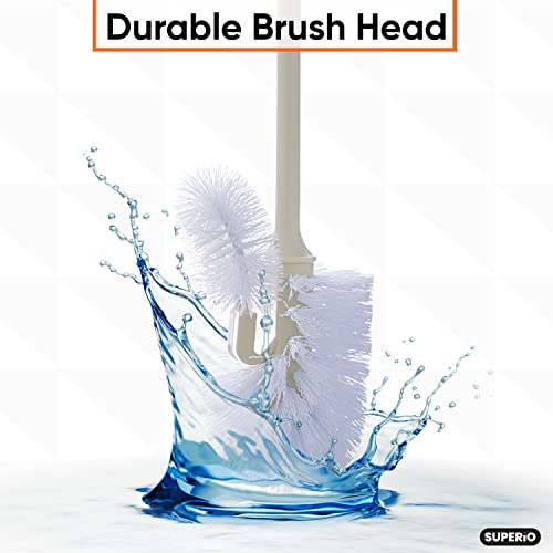 Image of Superio Toilet Brush and Holder Toilet Scrubber Bowl Cleaner Brushes Wand, Toilets Brush with Holder Caddy, Bathroom Cleaning Brush, Bowl Brush Set