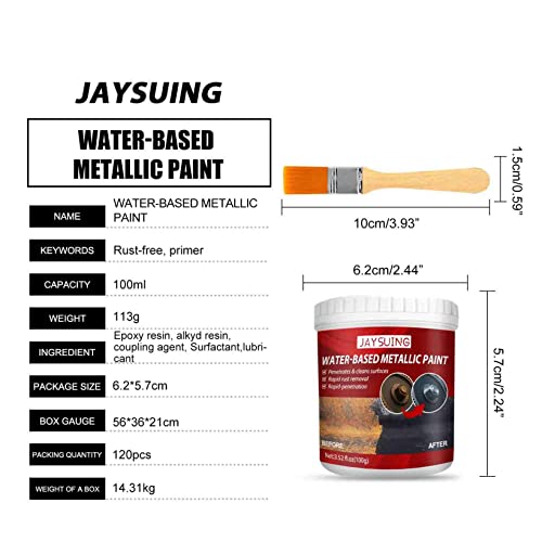 Water-Based Metal Rust Remover, Rust Converter Water Based Metallic Paint, Multifunctional Car Metallic Paint, Rust Inhibitor For Metal With Brush, Car Chassis Derusting, Rust Preventive Coating (1Pc) #TOP6