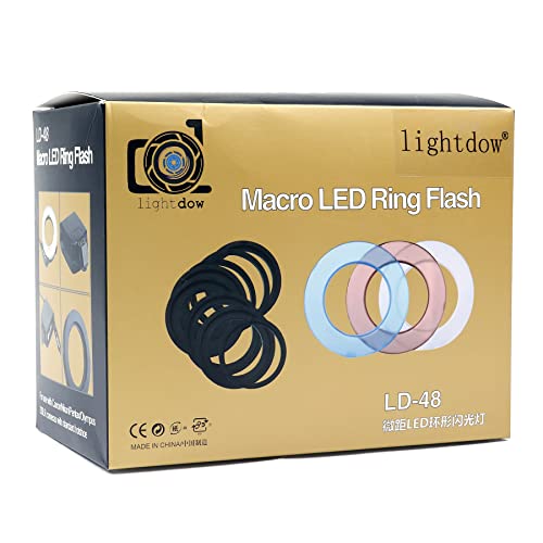 Lightdow 48 Pieces Macro Led Ring Flash Light With Lcd Screen Display For Canon Nikon Sony Dslr Cameras #TOP6