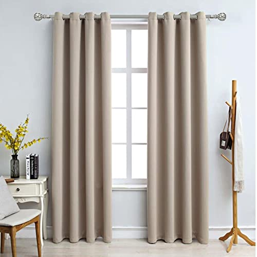 Kamanina 1 Inch Curtain Rod Telescoping Single Drapery Rod 72 To 144 Inches (6-12 Feet), Antique Silver Curtain Rods For Windows 69 To 140 Inches, Netted Texture Finials #TOP2