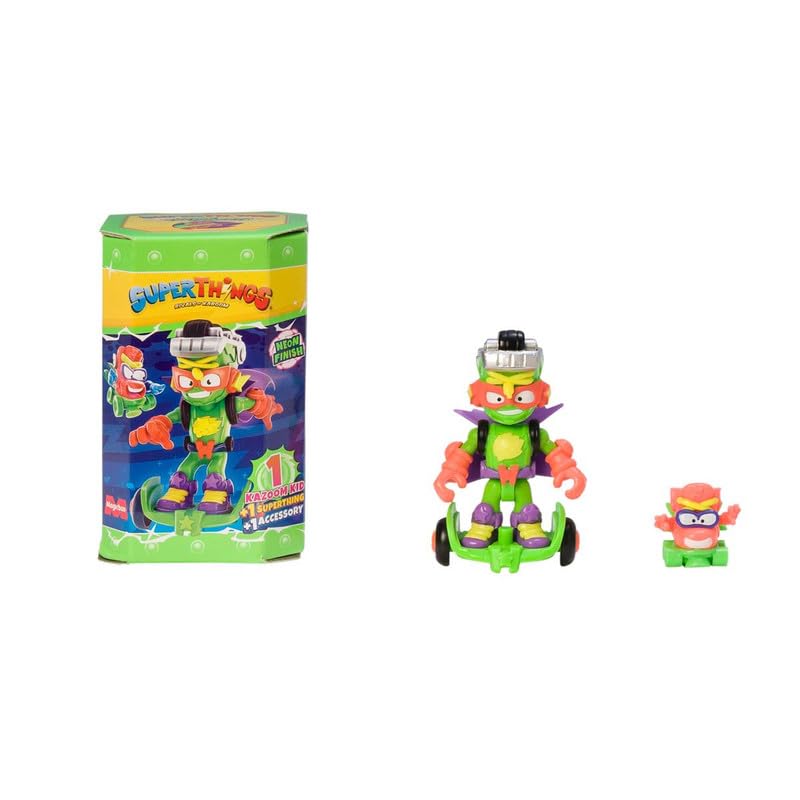 Superthings Neon Power - Confezione Da 6 Figure (4 Superthings + 2 Esoscheletri) | Modelli Sdos | Magic Box