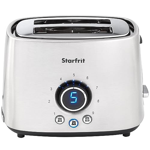 Starfrit Electric Toaster - 2-Slice - 9 Adjustable Toasting Settings - Stainless Steel - 800W
