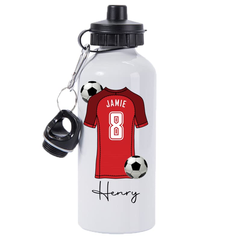 Pickhut Personalised World Cup 2026 Football 600ml White Aluminium Sports Water Bottle | Customised with Name/Number/Text on Jersey Shirt Design | Back to School Gift for Kid (Switzerland)