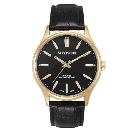 Miykon �j���p�h���X�E�H�b�` ? �N���V�b�N�Ȓ����^�A�i���O�~�j�}���X�g�J�W���A���E�H�b�` �{�v�X�g���b�v�t�� ? ���{���N�H�[�c 100�t�B�[�g�h��, �u���b�N�X�g���b�v�A�S�[���h�P�[�X�A�u���b�N�_�C�����B, 40mm, Miykon D2G90�h