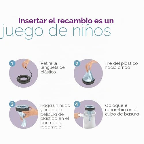 Litter Genie - Juego de 3 recambios octogonales compatibles con la basura LitterLocker y la Papelera Fashion