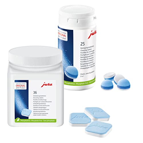 Jura Lot de 25 tablettes de nettoyage (3 phases) + 36 tablettes de détartrage