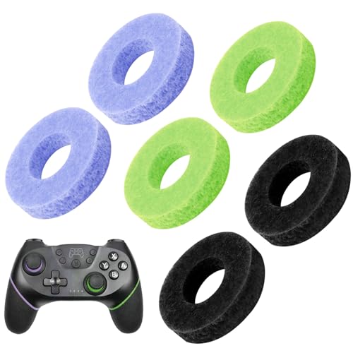 6PCS Precision Rings Control Accessories for Kontrol Freek Xbox Series X One Thumb Grips PlayStation PS4 PS5 Switch Pro Enhance Game and Sensitivity Accuracy Controller Ring Green & Blue & Purple