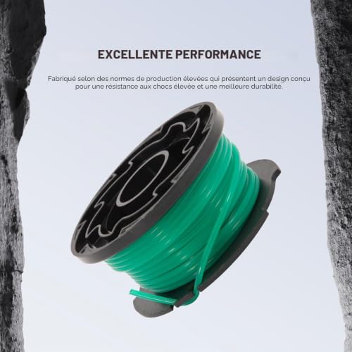 GNXfixt Lot 6 Bobines de Fil Nylon pour Coupe-Bordure Black & Decker GL7033 GL8033 GL9035 Longueur 6m en Nylon Diamètre 2mm A6482 Vert – vue 7