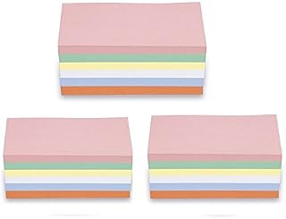 3 Pack Rechteck im Set - magnetoplan 112501510 Moderationskarten, rechteckig 200 x 100 mm, 750 Bunte Karten für die Moderation farbig Sortiert, gratis 90 Klebepunkte 19mm