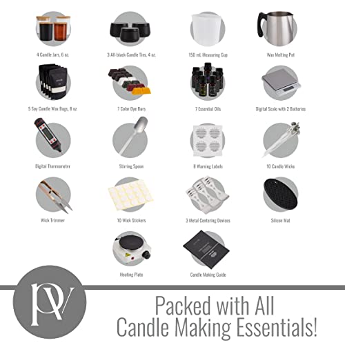 Pavelle Candle Making Kit. Complete Beginners Diy Gift Set For Kids & Adults With Natural Soy Wax, Oil Fragrances, Wax Dye, Electronic Hot Plate Stove, Wicks, Melting Pot & Other Essential Supplies #TOP1