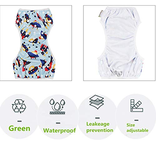 Baby Reusable Swim Diaper Washable Pool Pants Swimwear for 10-40lbs Boys Girls (I)