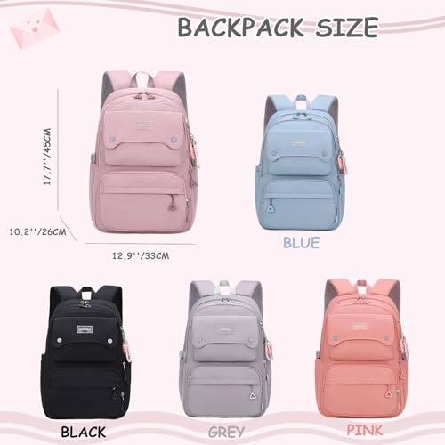 Sopnorm Kids Casual Backpack Solid Color Girls Elementary And Middle School Bag Teenage Travel Bag Waterproof Book Bag thumb #1