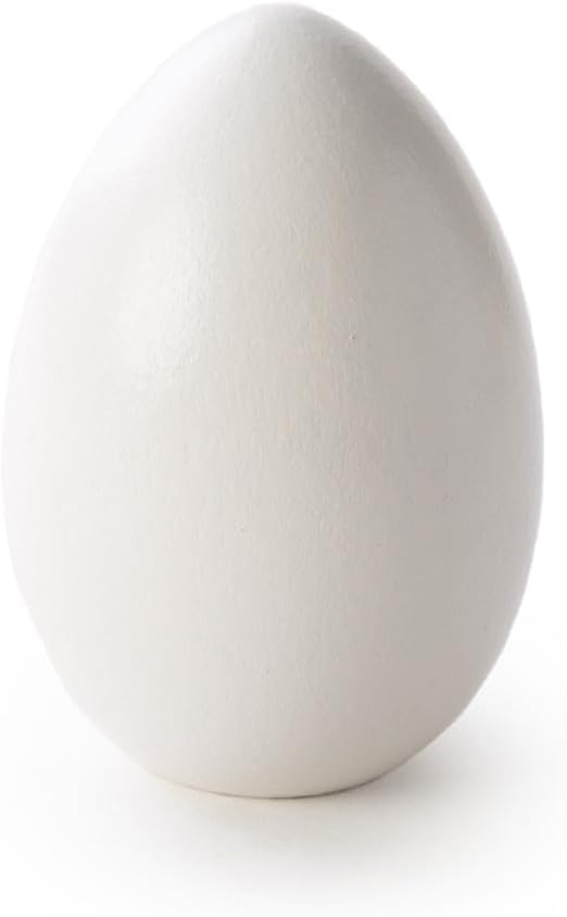 5 Pcs, 4-1/4" Wood Goose Eggs 4-1/4" Tall X 2-3/4" Wide Egg Has Flat Bottom for Standing