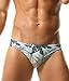 EASEJUICY Mens Sexy Bikini Swimwear Printed Tropic Plants Fashion Swim Briefs Quick Dry Double Layer with Drawstring (2666Monstera, L)