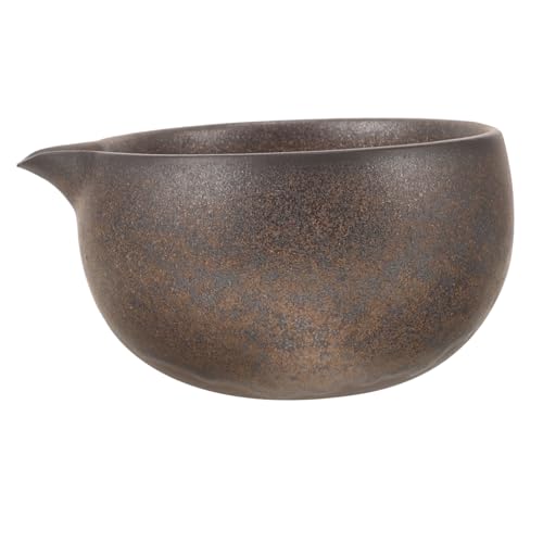 LOORGVEL Ciotola Matcha Tradizionale in Ceramica Tazza da Tè Giapponese Beccuccio per Cerimonia Decorata Colori Retrò Superficie Liscia e Resistente per Rituale di Degustazione