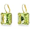 Swarovski Millenia Drop Earrings, Square Cut, Green Crystal, Gold-tone Finish
