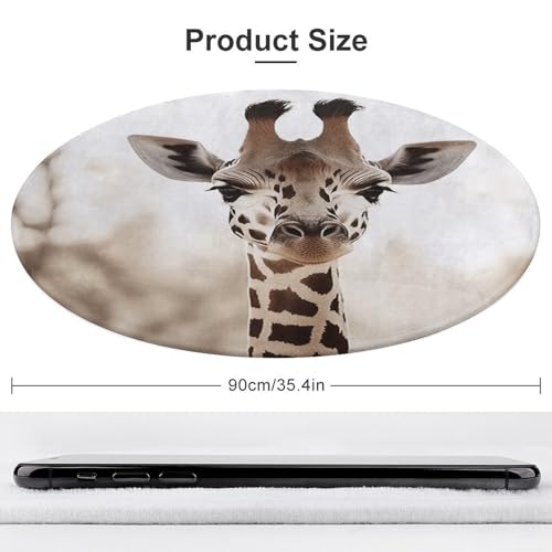 Tapis rond girafe pour chambre d'enfant tapis de sol antidérapant 90 cm
