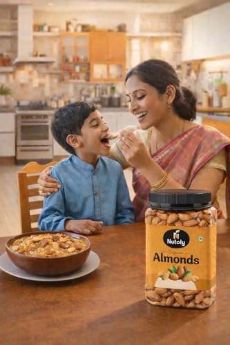 Image of Nutoly California Almonds | 100% Natural Badam | Dry Fruits Rich In Protein And Dietary Fiber | Nutty & Crunchy | No Additives, Preservatives Or Added Flavors | Healthy Snack (500Grm)