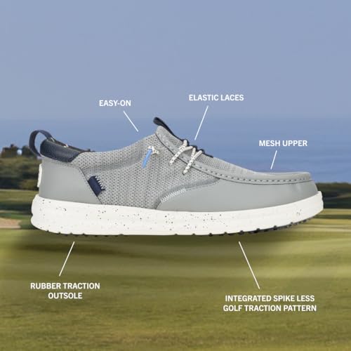 HEYDUDE Mens Wally Golf Essentials Monument Grey/White Size 10 - image 2