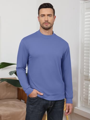 Angbater Mens Mock Turtleneck Long Sleeve Shirts Thermal Underwear Turtle Neck Undershirt Pullover T Shirt2