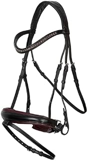 Imperial Riding IRH Fria Trense ohne Zügel, anatomisch geformt, weiche Schafslederpolsterung, Stirnband mit Strass, hochwertiges Büffelleder, inkl anatomischem Nasenriemen, Burgunder, Pony