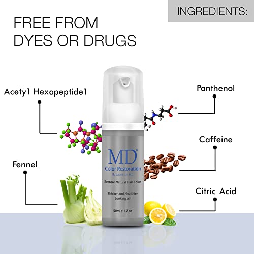 MD Hair Color Restoration 1.7 fl. oz. para cabello y barba miniatura 4