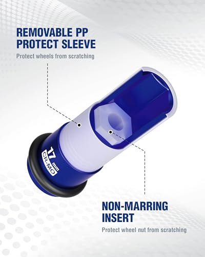 Image of WORKPRO 1 /2 inch Drive Lug Nut Impact Duty Socket, 17mm Deep Thin Wall Socket | Made of Premium Cr-Mo Steel, Non-Marring Lug Nut Wheel Sockets for Car