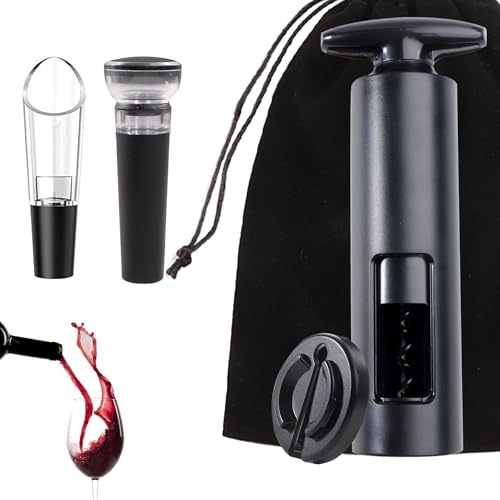 Weinflaschenöffner Set 4-Teiliges Weinöffner Set Profi Korkenzieher mit Folienschneider Weinausgießer und Vakuum Weinverschluss Flaschenöffner für Feiertag Party Zuhause Restaurant Bar